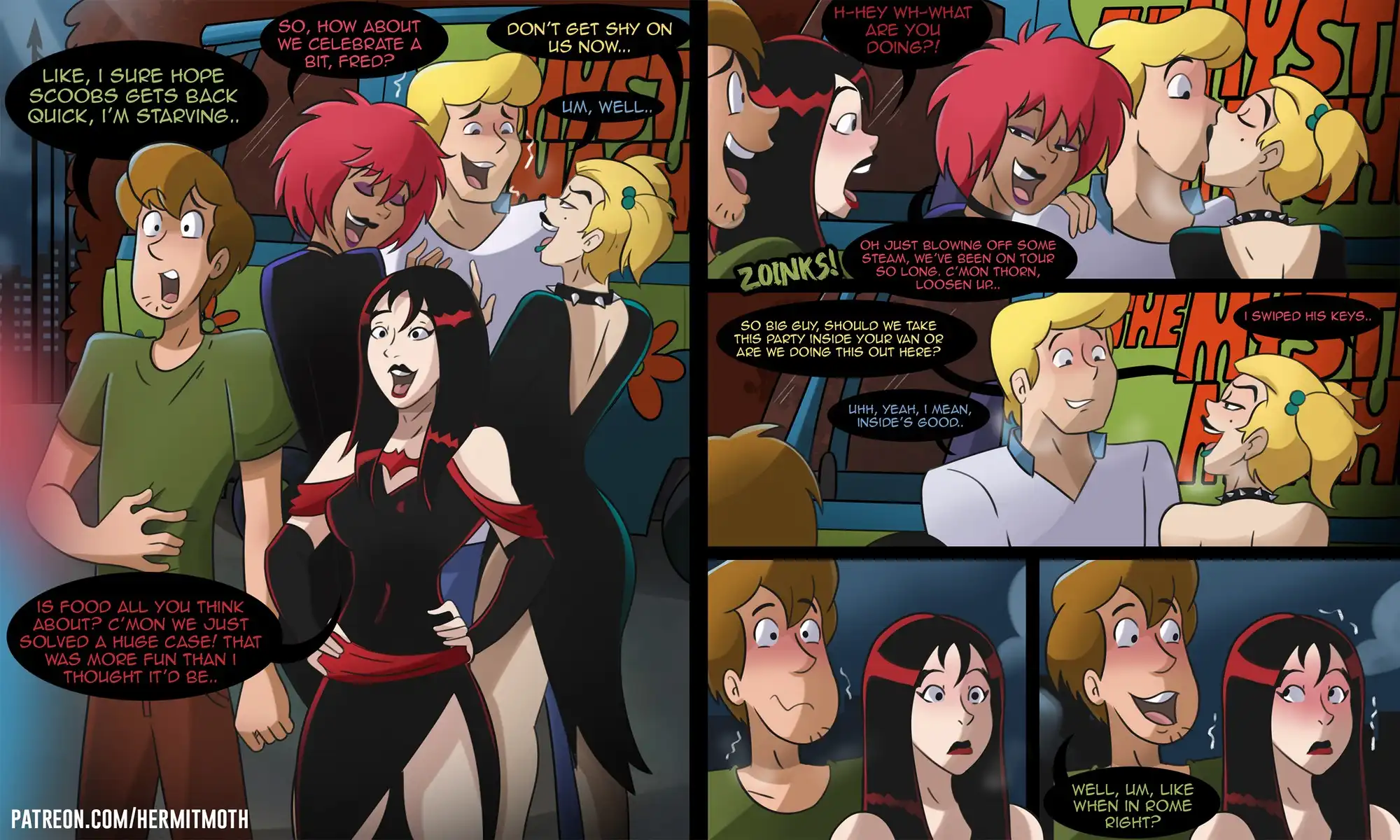 Fred and Shaggy party with the Hex Girls – Hermit Moth - 1